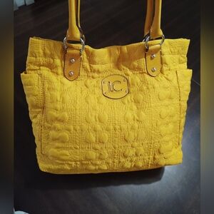 Vtg Quilted Liz Claiborne Purse Golden Yellow